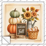 Welcome Fall Photo Novelty Square Sticker Decal SQ-1664s