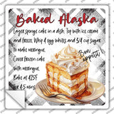 Baked Alaska Recipe Novelty Square Sticker Decal SQ-1676s