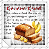 Banana Bread Recipe Novelty Square Sticker Decal SQ-1677s