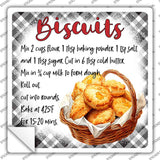 Biscuits Recipe Novelty Square Sticker Decal SQ-1678s