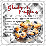 Blueberry Muffins Recipe Novelty Square Sticker Decal SQ-1679s