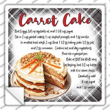 Carrot Cake Recipe Novelty Square Sticker Decal SQ-1681s