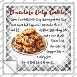 Chocolate Chip Cookies Recipe Novelty Square Sticker Decal SQ-1683s