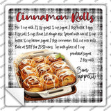 Cinnamon Rolls Recipe Novelty Square Sticker Decal SQ-1684s