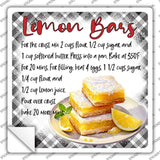 Lemon Bars Recipe Novelty Square Sticker Decal SQ-1687s
