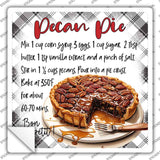 Pecan Pie Recipe Novelty Square Sticker Decal SQ-1689s