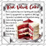 Red Velvet Cake Recipe Novelty Square Sticker Decal SQ-1691s