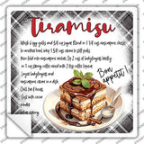 Tiramisu Recipe Novelty Square Sticker Decal SQ-1693s