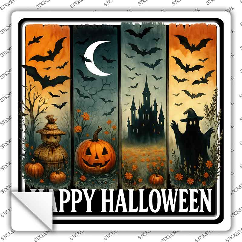 Happy Halloween Novelty Square Sticker Decal SQ-1697s