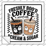 Freshily Bood Coffee Novelty Square Sticker Decal SQ-1704s