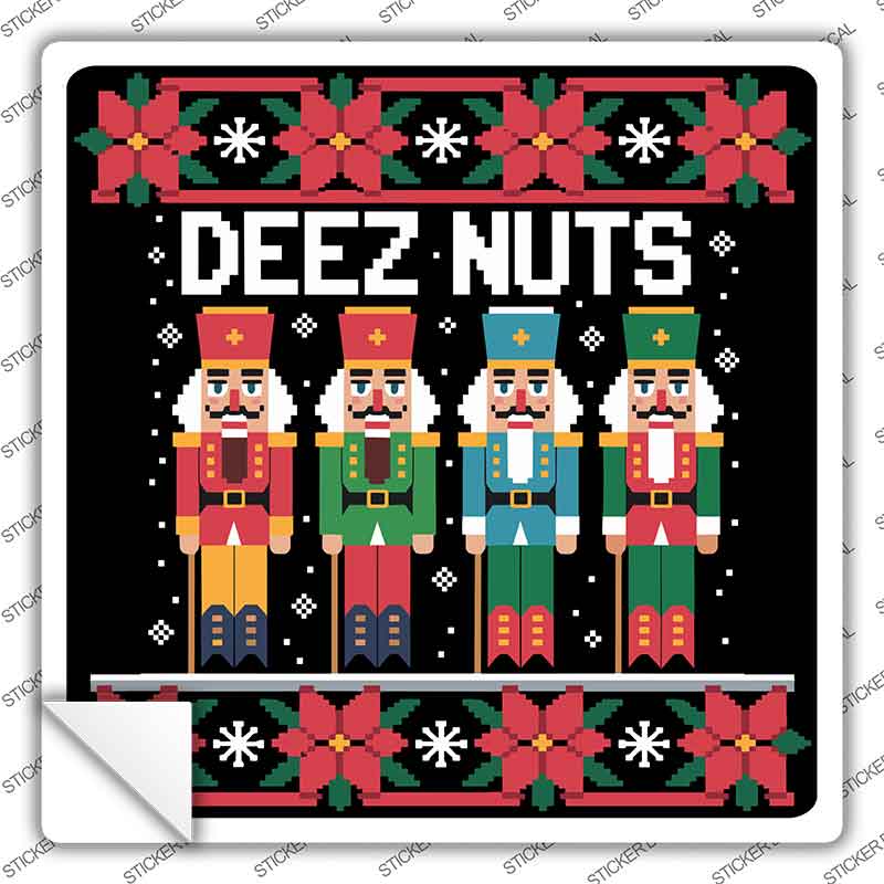 Deez Nuts Novelty Square Sticker Decal SQ-1707s