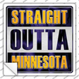 Straight Outta Minnesota Novelty Square Sticker Decal