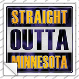 Straight Outta Minnesota Novelty Square Sticker Decal
