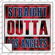 Straight Outta Los Angeles Blue Red Novelty Square Sticker Decal