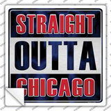 Straight Outta Chicago Blue Novelty Square Sticker Decal