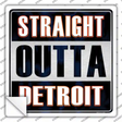Straight Outta Detroit Orange Novelty Square Sticker Decal