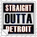 Straight Outta Detroit Orange Novelty Square Sticker Decal