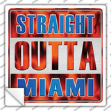 Straight Outta Miami Blue Novelty Square Sticker Decal