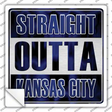 Straight Outta Kansas City Blue Novelty Square Sticker Decal