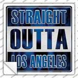 Straight Outta Los Angeles Blue Novelty Square Sticker Decal