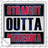 Straight Outta Minnesota Red Novelty Square Sticker Decal