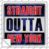 Straight Outta New York Red Novelty Square Sticker Decal