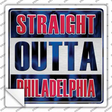 Straight Outta Philadelphia Red Blue Novelty Square Sticker Decal