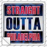 Straight Outta Philadelphia Red Blue Novelty Square Sticker Decal