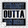 Straight Outta San Diego City Novelty Square Sticker Decal