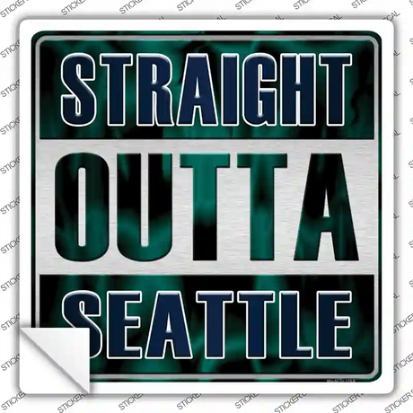 Straight Outta Seattle City Novelty Square Sticker Decal