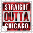 Straight Outta Chicago Red Novelty Square Sticker Decal