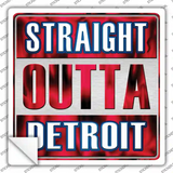 Straight Outta Detroit Red Novelty Square Sticker Decal