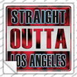 Straight Outta Los Angeles Red Novelty Square Sticker Decal