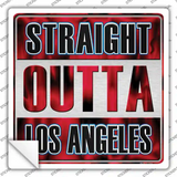 Straight Outta Los Angeles Red Novelty Square Sticker Decal