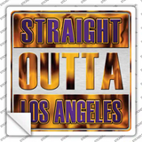 Straight Outta Los Angeles Purple Novelty Square Sticker Decal