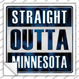 Straight Outta Minnesota White Novelty Square Sticker Decal