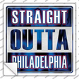Straight Outta Philadelphia Blue Novelty Square Sticker Decal