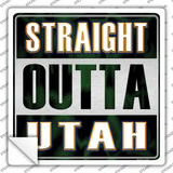 Straight Outta Utah Novelty Square Sticker Decal