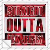 Straight Outta New Jersey Novelty Square Sticker Decal