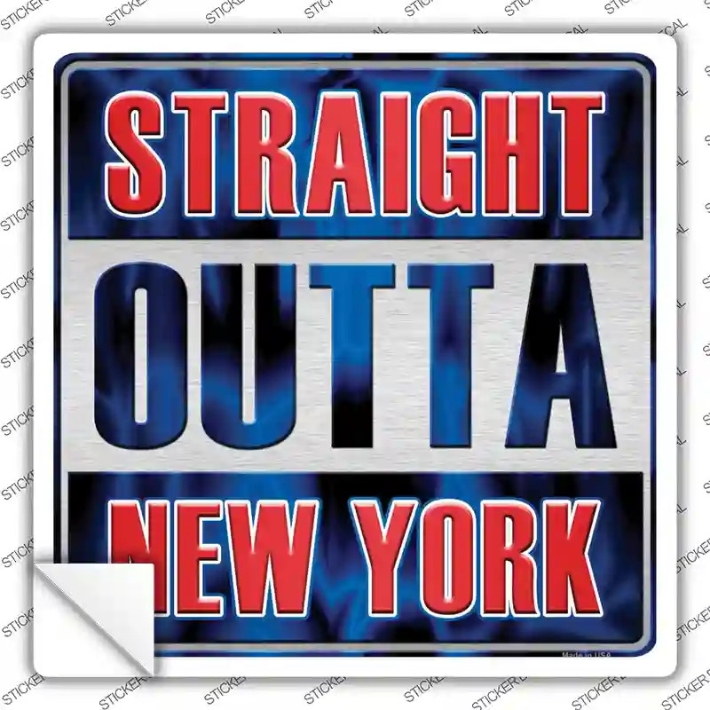 Straight Outta New York City Novelty Square Sticker Decal