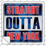 Straight Outta New York City Novelty Square Sticker Decal