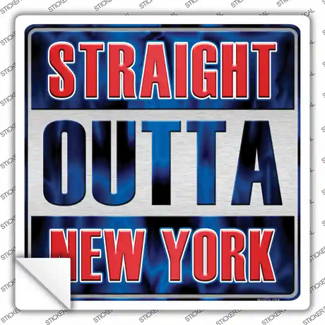 Straight Outta New York City Novelty Square Sticker Decal