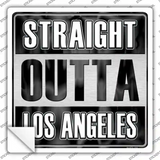 Straight Outta Los Angeles Black Novelty Square Sticker Decal