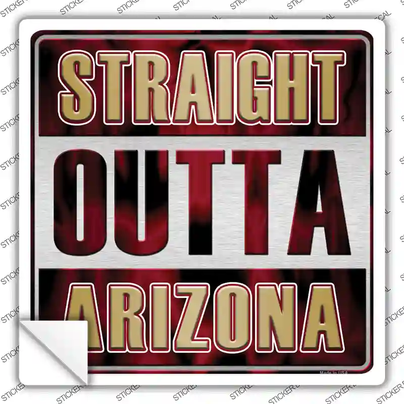 Straight Outta Arizona State Novelty Square Sticker Decal