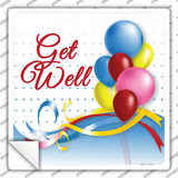 Get Well Novelty Square Sticker Decal