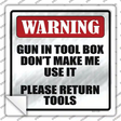 Please Return Tools Novelty Square Sticker Decal