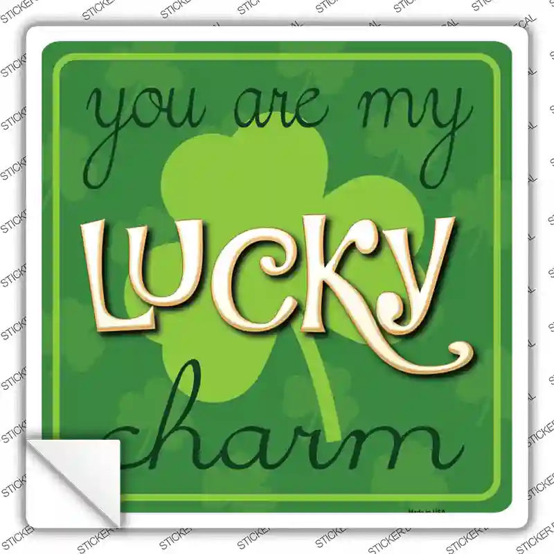 You My Lucky Charm Novelty Square Sticker Decal