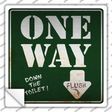 One Way Down The Toilet Novelty Square Sticker Decal