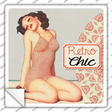 Retro Chic Novelty Square Sticker Decal
