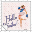 Hello Sailor Novelty Square Sticker Decal